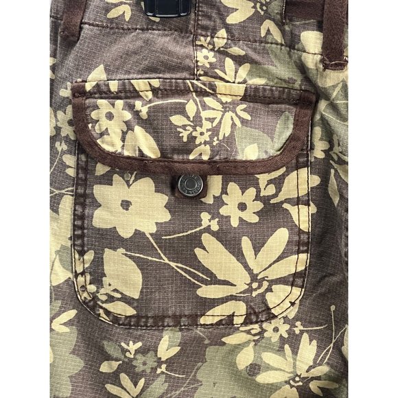 Gloria Vanderbilt Women's Floral Print Capri Pants Sz 6 Cotton Brown Beige Boho - Picture 13 of 15